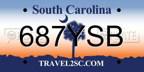 687YSB South Carolina License Plate
