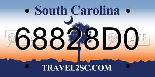 68828D0 South Carolina License Plate