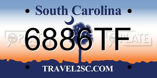 6886TF South Carolina License Plate