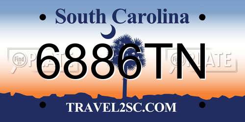 6886TN South Carolina License Plate