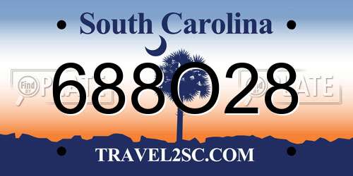 688O28 South Carolina License Plate