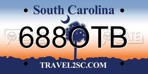 688OTB South Carolina License Plate