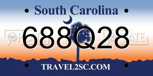 688Q28 South Carolina License Plate
