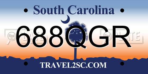 688QGR South Carolina License Plate