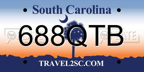 688QTB South Carolina License Plate