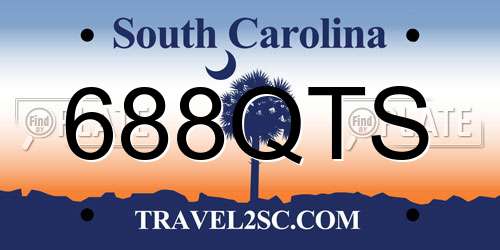 688QTS South Carolina License Plate