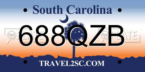 688QZB South Carolina License Plate