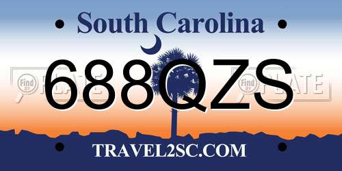 688QZS South Carolina License Plate