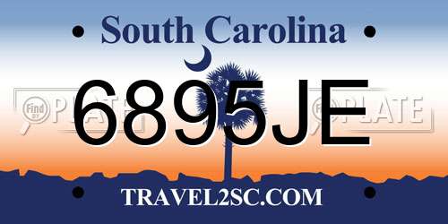 6895JE South Carolina License Plate