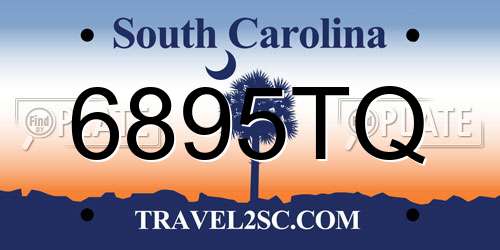 6895TQ South Carolina License Plate