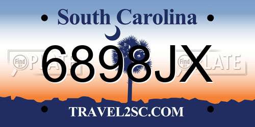 6898JX South Carolina License Plate
