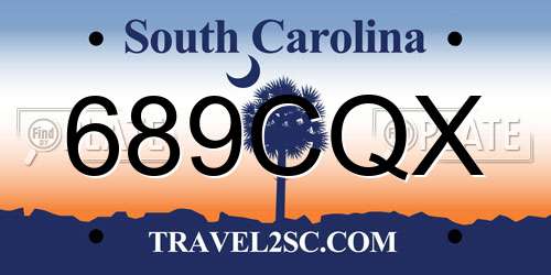 689CQX South Carolina License Plate
