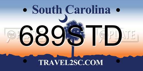 689STD South Carolina License Plate