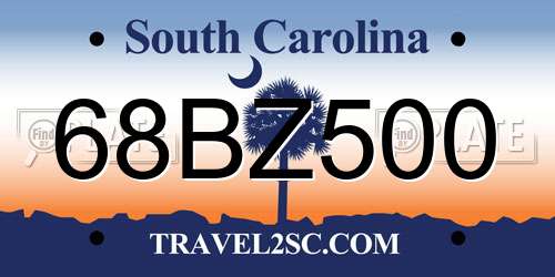 68BZ500 South Carolina License Plate