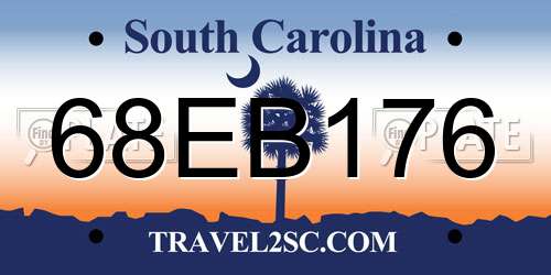 68EB176 South Carolina License Plate