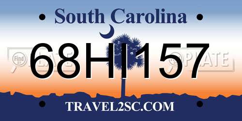 68HI157 South Carolina License Plate