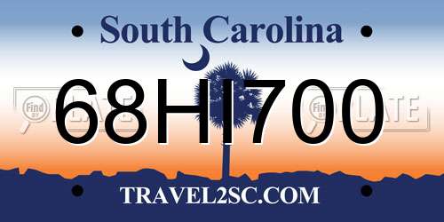 68HI700 South Carolina License Plate