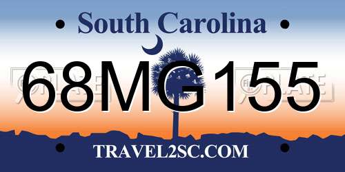 68MG155 South Carolina License Plate