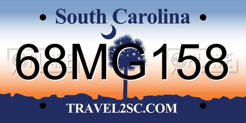 68MG158 South Carolina License Plate