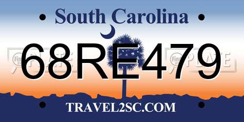 68RE479 South Carolina License Plate