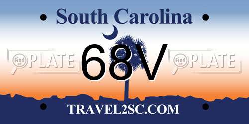 68V South Carolina License Plate