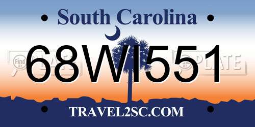 68WI551 South Carolina License Plate