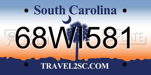 68WI581 South Carolina License Plate