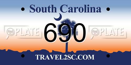 690 South Carolina License Plate