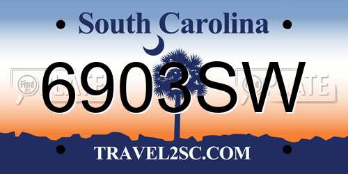 6903SW South Carolina License Plate