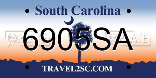 6905SA South Carolina License Plate