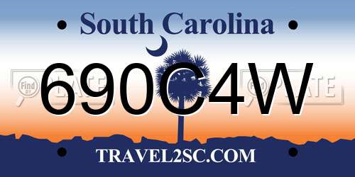 690C4W South Carolina License Plate