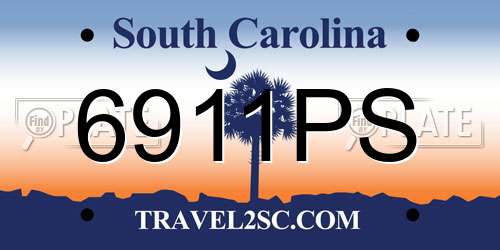 6911PS South Carolina License Plate