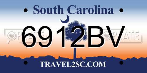 6912BV South Carolina License Plate