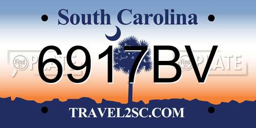 6917BV South Carolina License Plate