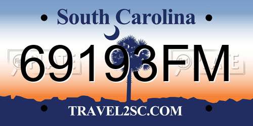 69193FM South Carolina License Plate