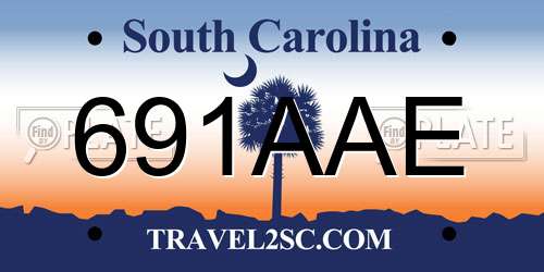 691AAE South Carolina License Plate