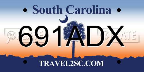 691ADX South Carolina License Plate