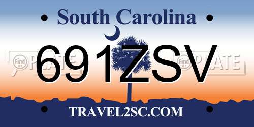 691ZSV South Carolina License Plate