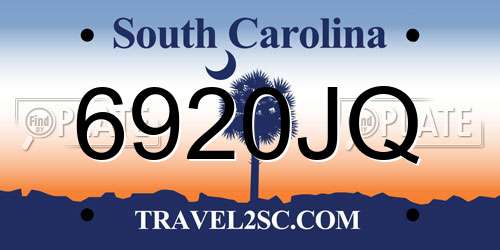 6920JQ South Carolina License Plate