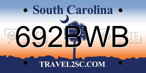 692BWB South Carolina License Plate