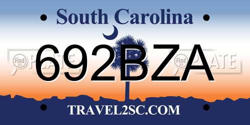 692BZA South Carolina License Plate
