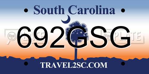 692GSG South Carolina License Plate