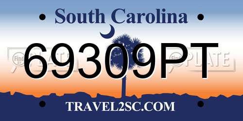 69309PT South Carolina License Plate