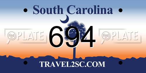 694 South Carolina License Plate