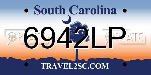 6942LP South Carolina License Plate