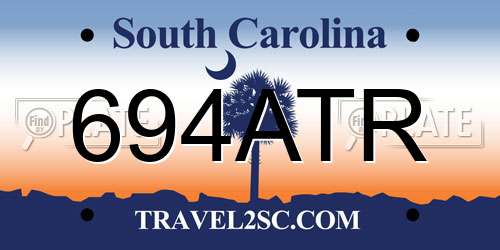 694ATR South Carolina License Plate