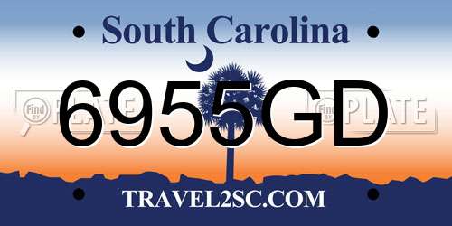 6955GD South Carolina License Plate