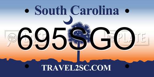 695SGO South Carolina License Plate