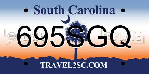 695SGQ South Carolina License Plate
