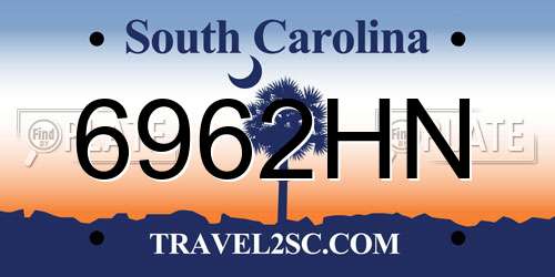 6962HN South Carolina License Plate